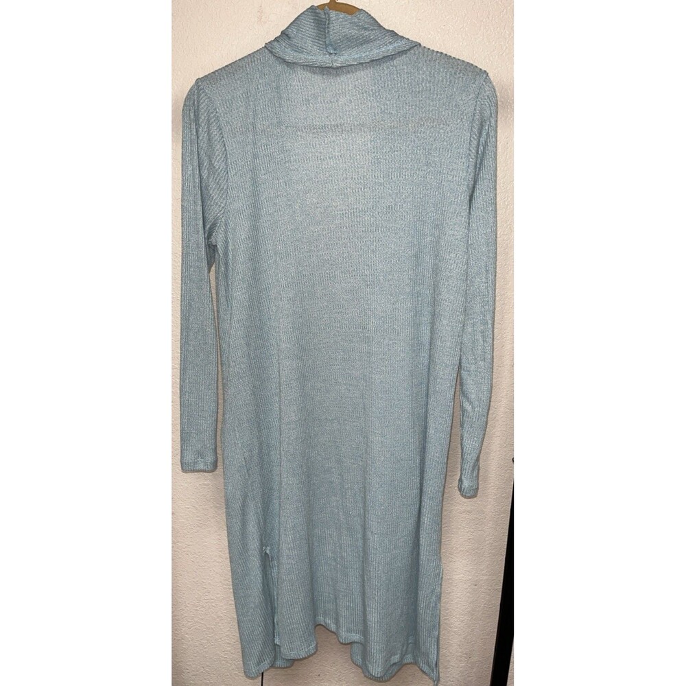 G By Giuliana Ribbed Duster Cardigan Women Sz Large Light Blue - Picture 6 of 6